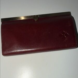 Patricia Nash Burgundy Leather Frame Wallet